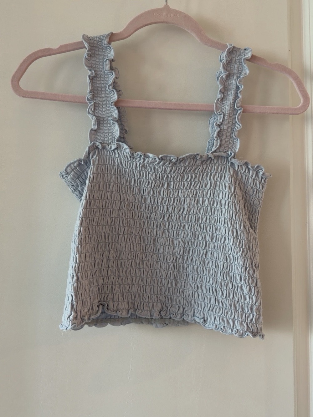 Hollister Light Blue Smocked Ruffle Cami